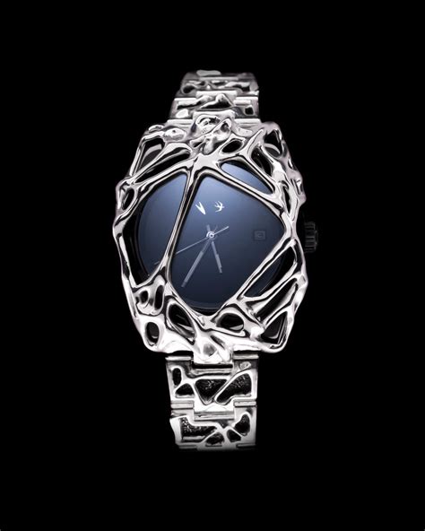 alabaster industries silver sinew watch.